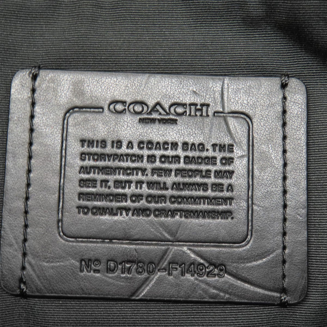 COACH Tote Bag F14929 PVC Brown Signature Women Used Authentic