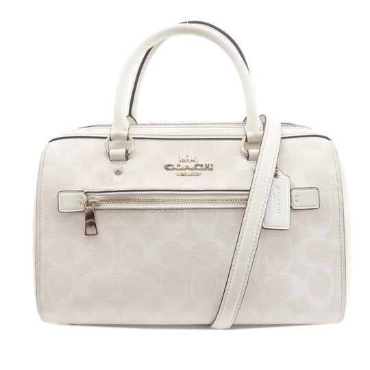 COACH Handbag 83607 PVC white Signature 2WAY