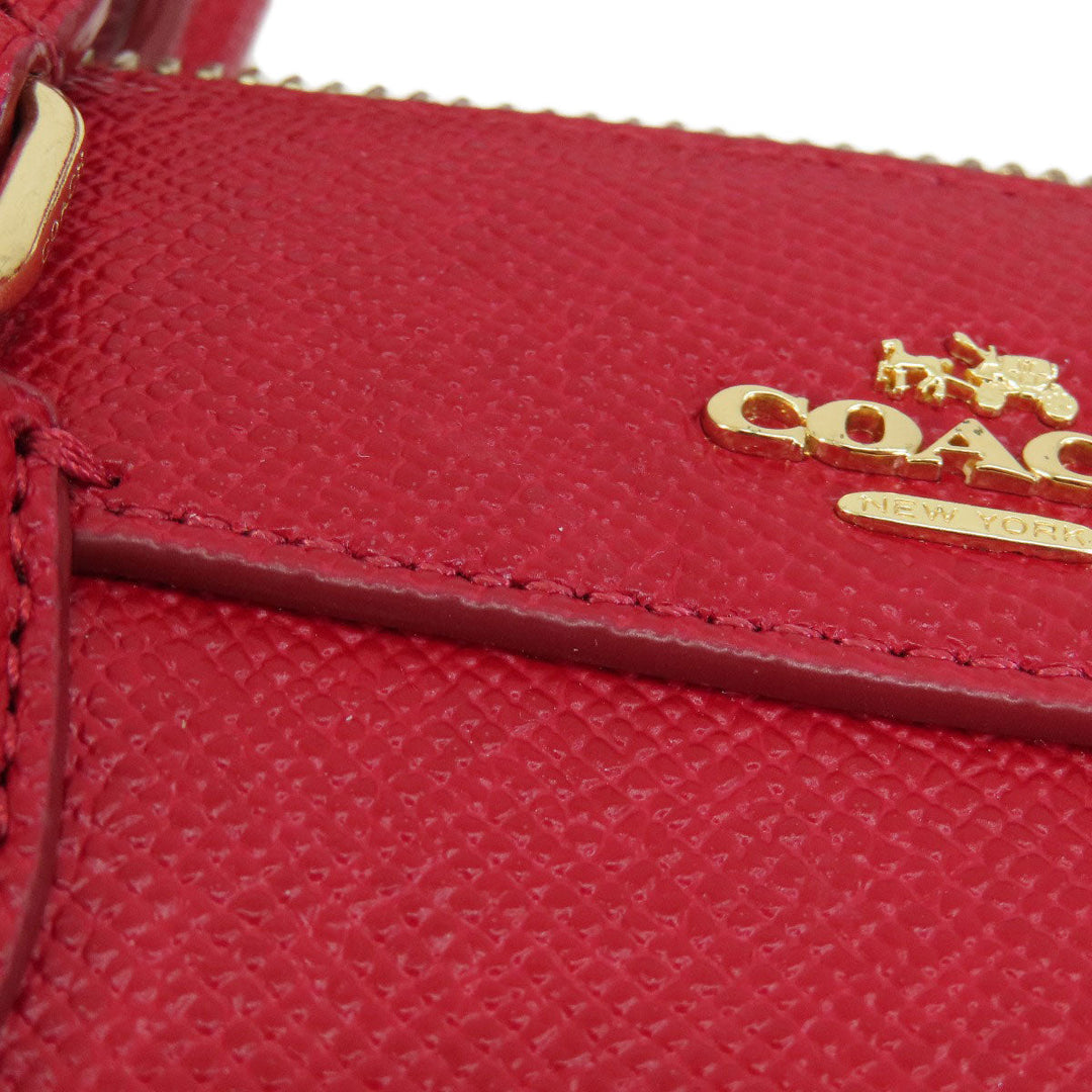 COACH Handbag F57521 leather Red logo 2WAY Women Used Authentic