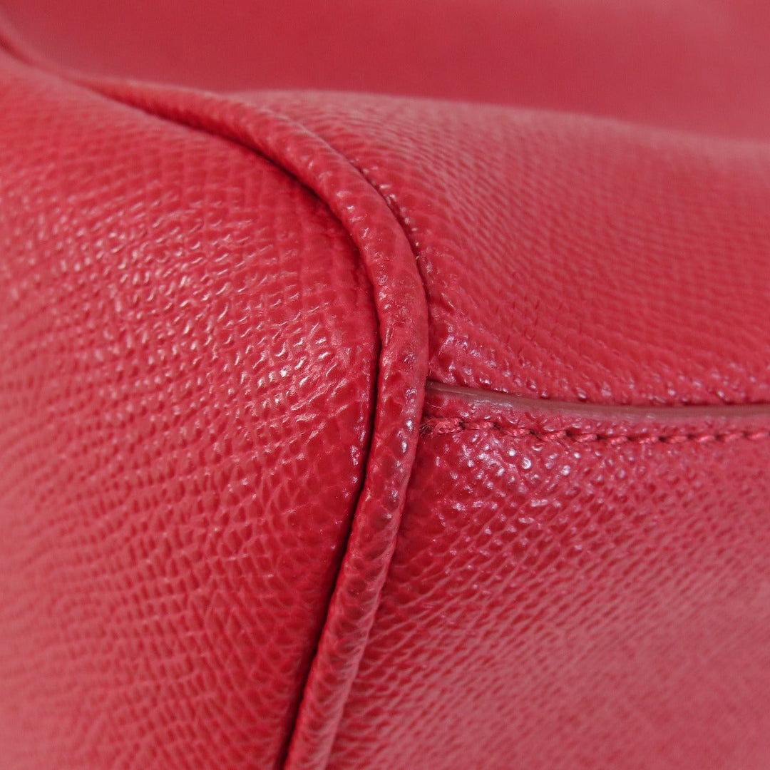 COACH Handbag F57521 leather Red logo 2WAY Women Used Authentic