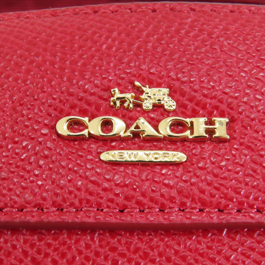 COACH Handbag F57521 leather Red logo 2WAY Women Used Authentic