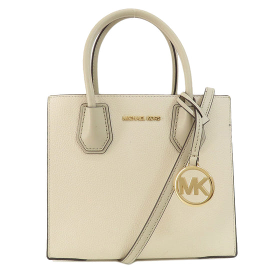 MICHAEL KORS Handbag PVC white logo 2WAY Women Used Authentic