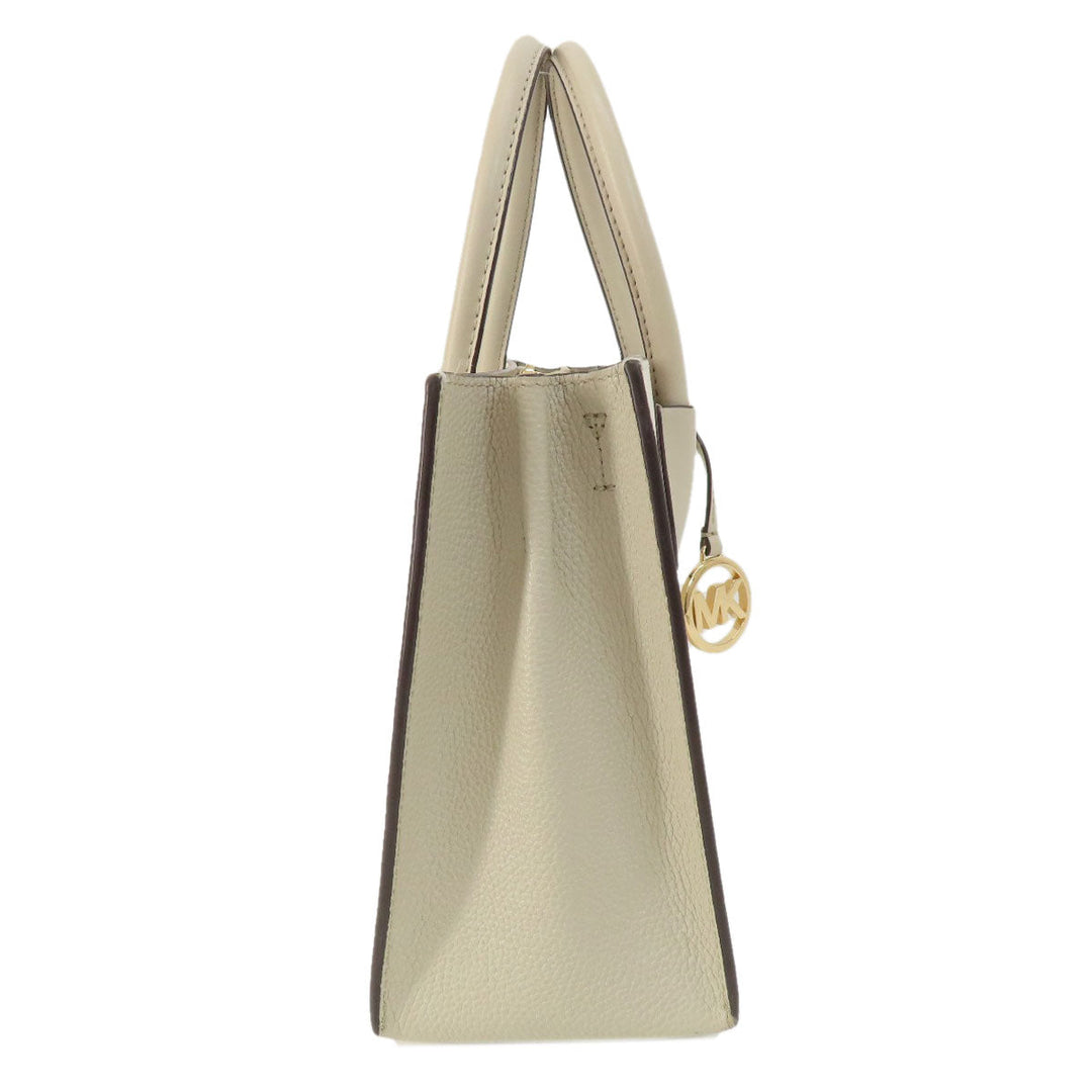 MICHAEL KORS Handbag PVC white logo 2WAY Women Used Authentic