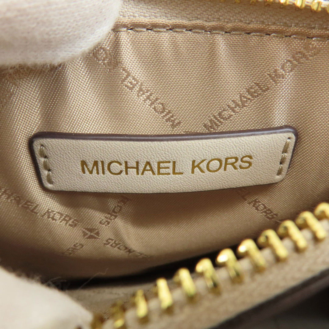 MICHAEL KORS Handbag PVC white logo 2WAY Women Used Authentic