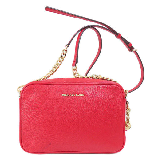 MICHAEL KORS Shoulder Bag leather Red ChainShoulder Women Used Authentic