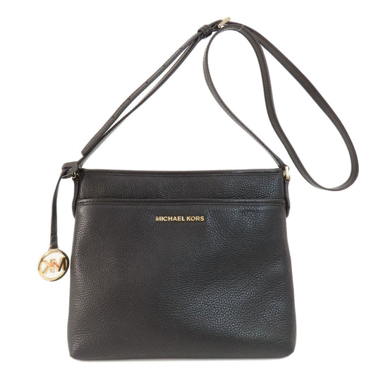 MICHAEL KORS Shoulder Bag leather black logo Women Used Authentic