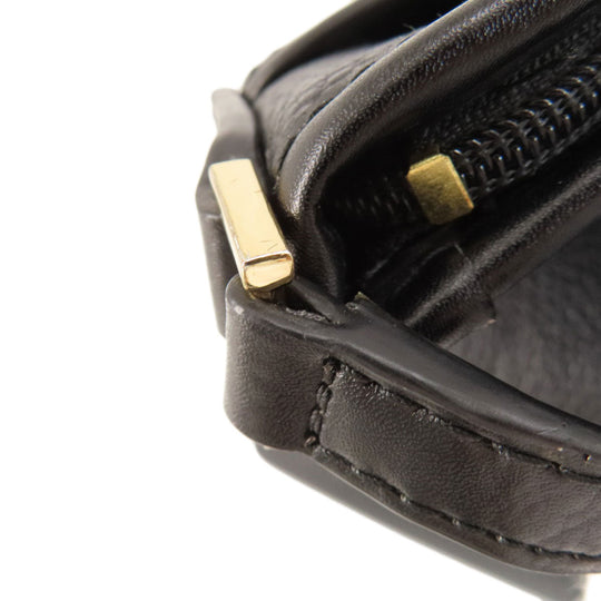 MICHAEL KORS Shoulder Bag leather black logo Women Used Authentic