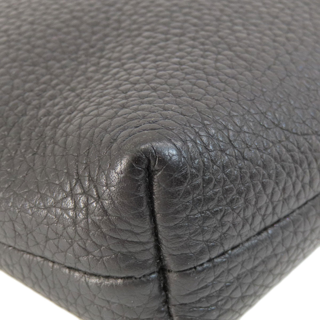 MICHAEL KORS Shoulder Bag leather black logo Women Used Authentic