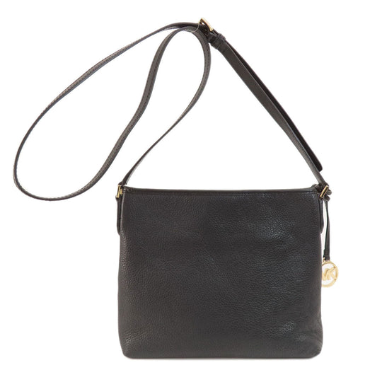 MICHAEL KORS Shoulder Bag leather black logo Women Used Authentic