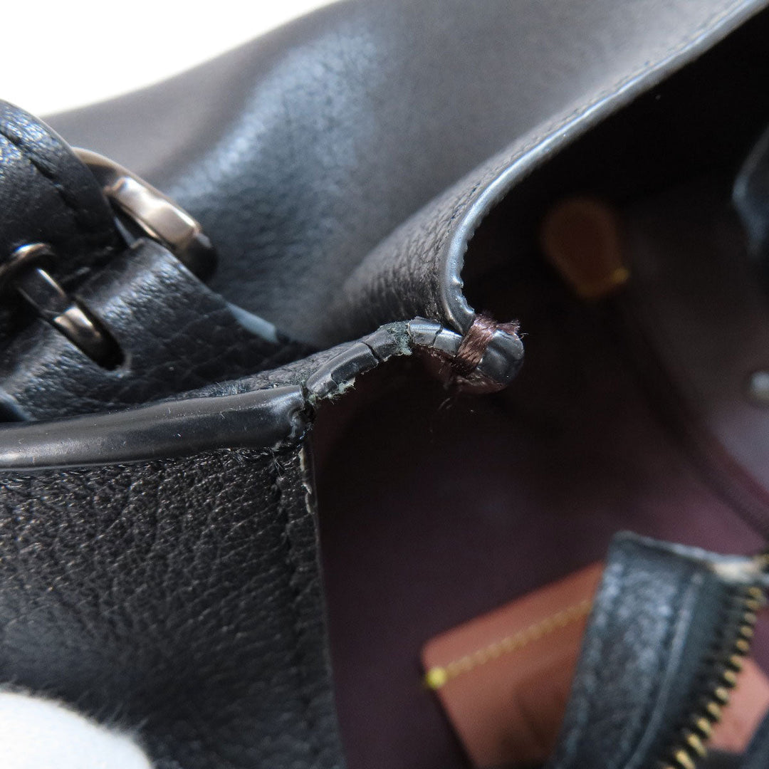 COACH Tote Bag C8353 leather black Alana Women Used Authentic