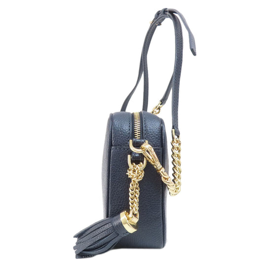 MICHAEL KORS Shoulder Bag leather Navy ChainShoulder Women Used Authentic