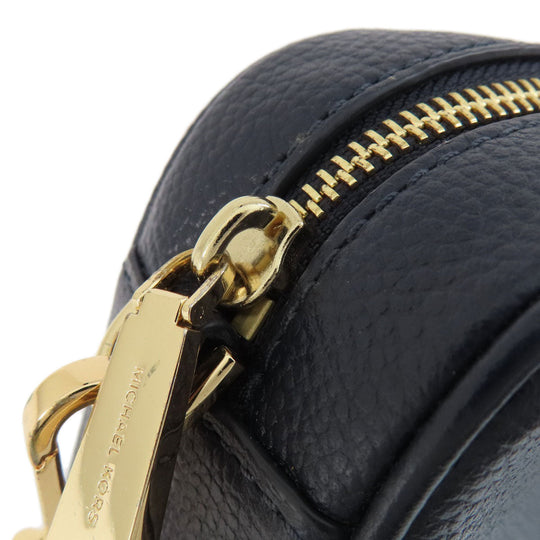 MICHAEL KORS Shoulder Bag leather Navy ChainShoulder Women Used Authentic