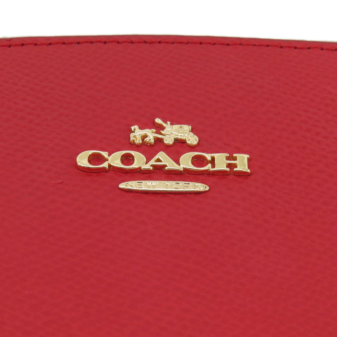 COACH Handbag F36637 leather Red logo 2WAY Women Used Authentic