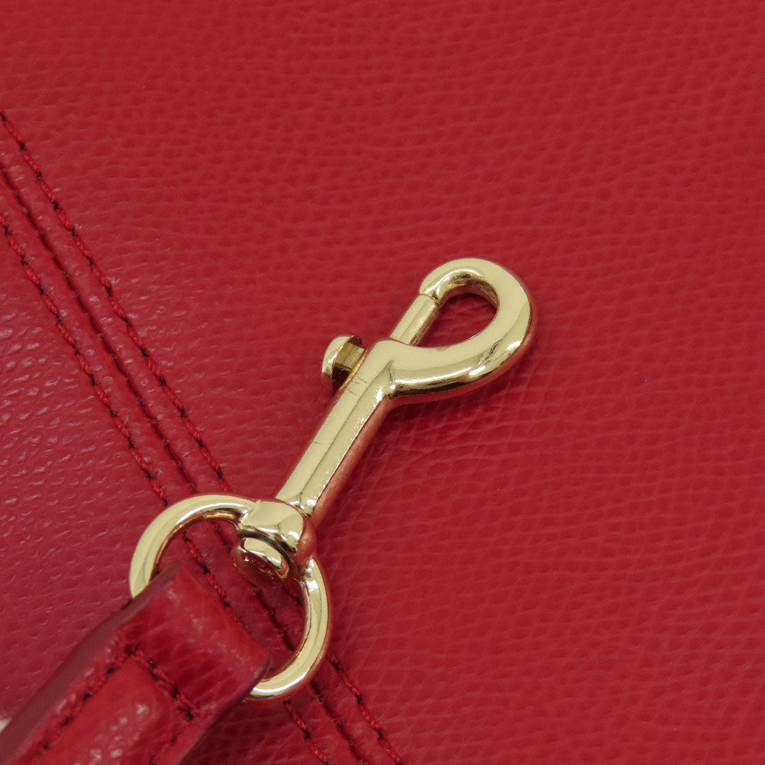 COACH Handbag F36637 leather Red logo 2WAY Women Used Authentic