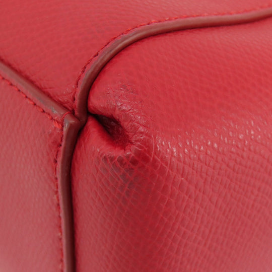 COACH Handbag F36637 leather Red logo 2WAY Women Used Authentic