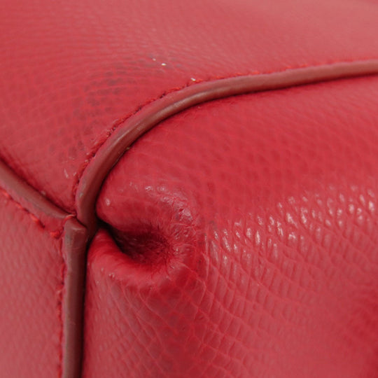 COACH Handbag F36637 leather Red logo 2WAY Women Used Authentic