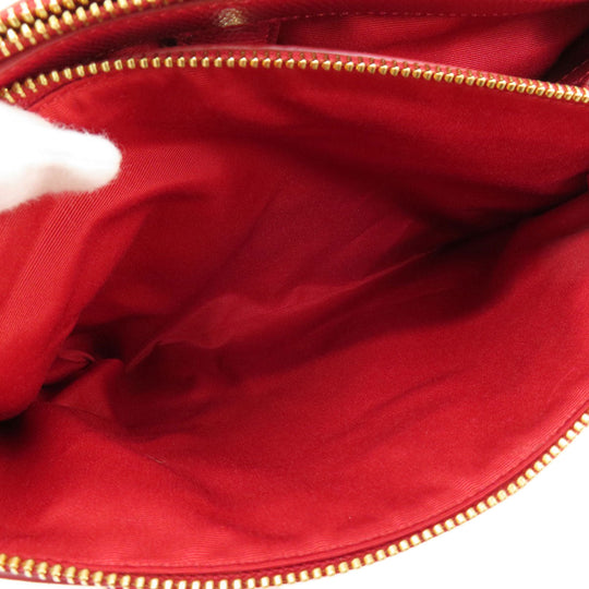 COACH Handbag F36637 leather Red logo 2WAY Women Used Authentic