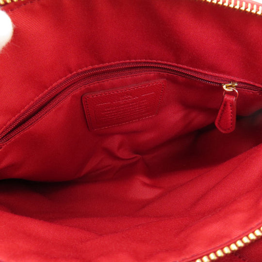 COACH Handbag F36637 leather Red logo 2WAY Women Used Authentic