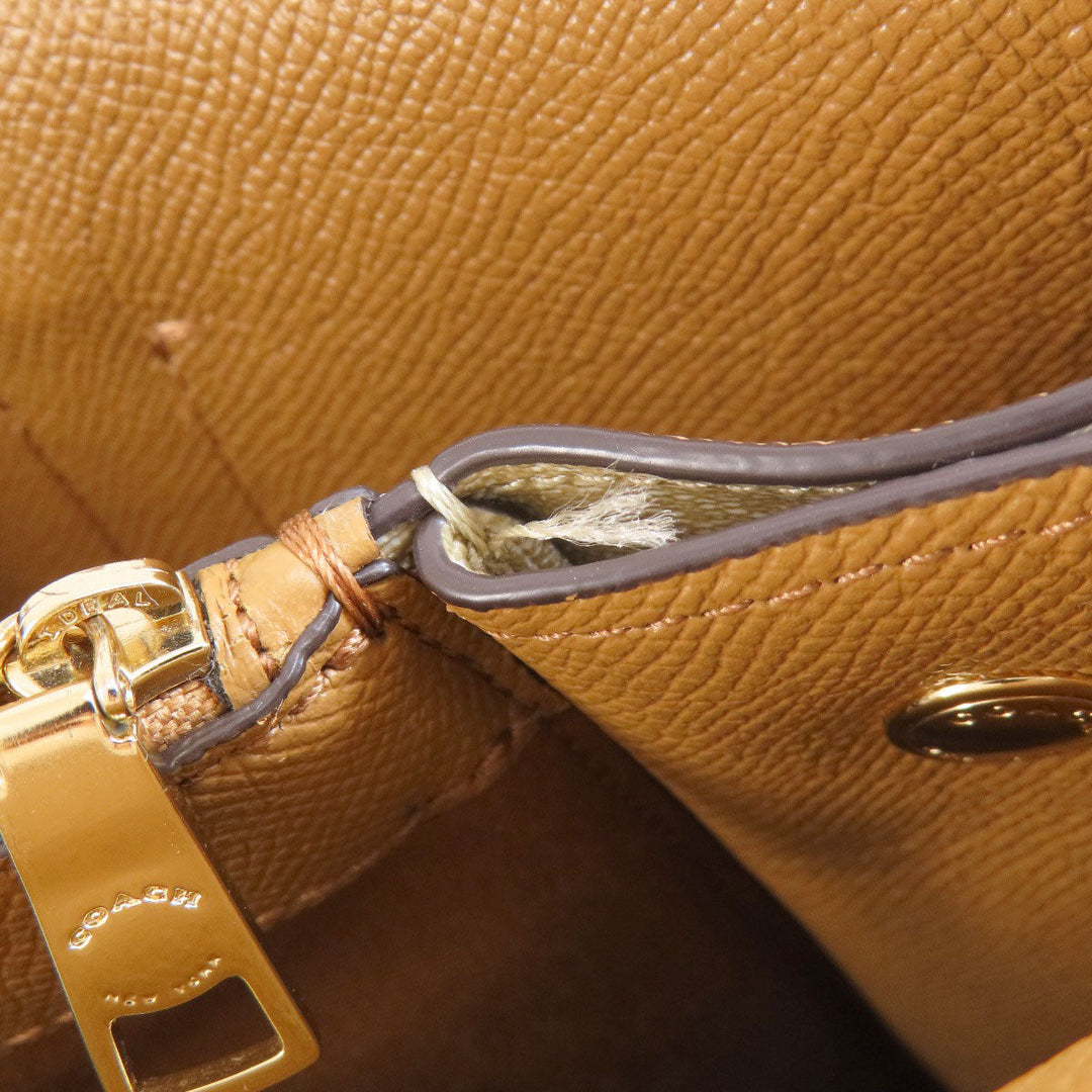 COACH Tote Bag F48735 PVC beige Signature Women Used Authentic