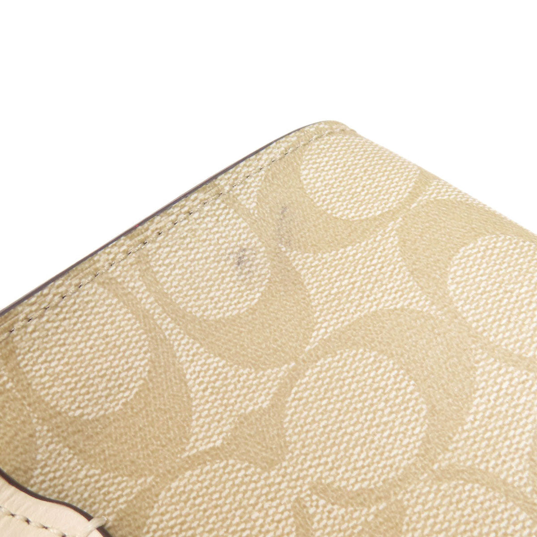 COACH Tote Bag F48735 PVC beige Signature Women Used Authentic