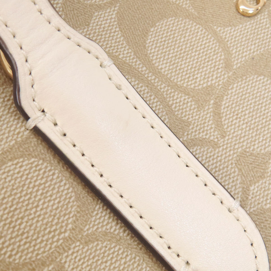 COACH Tote Bag F48735 PVC beige Signature Women Used Authentic