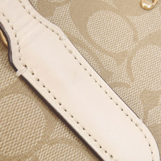 COACH Tote Bag F48735 PVC beige Signature Women Used Authentic