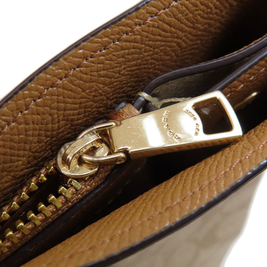 COACH Tote Bag F48735 PVC beige Signature Women Used Authentic