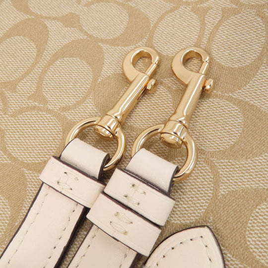 COACH Tote Bag F48735 PVC beige Signature Women Used Authentic