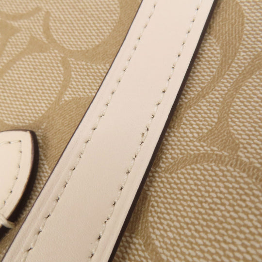 COACH Tote Bag F48735 PVC beige Signature Women Used Authentic