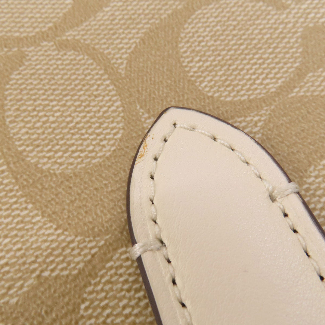 COACH Tote Bag F48735 PVC beige Signature Women Used Authentic