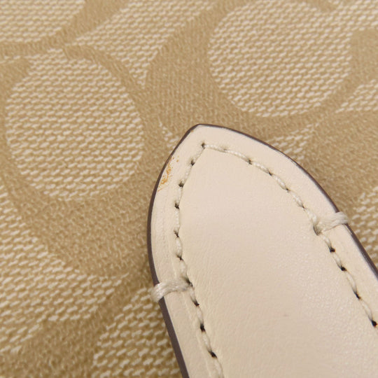 COACH Tote Bag F48735 PVC beige Signature Women Used Authentic