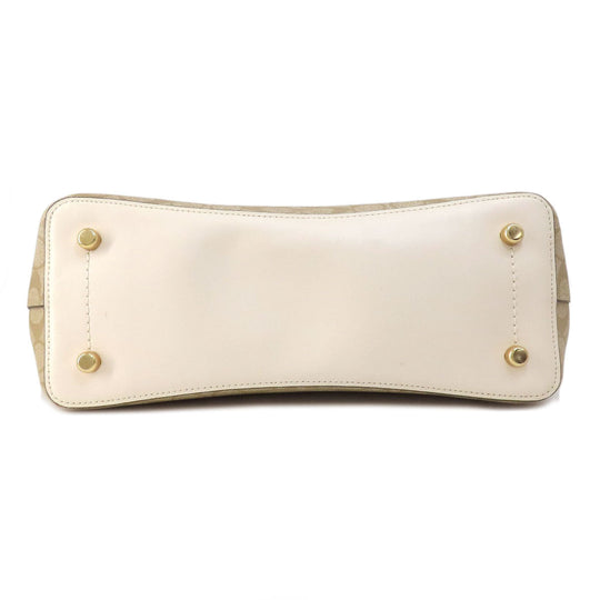 COACH Tote Bag F48735 PVC beige Signature Women Used Authentic