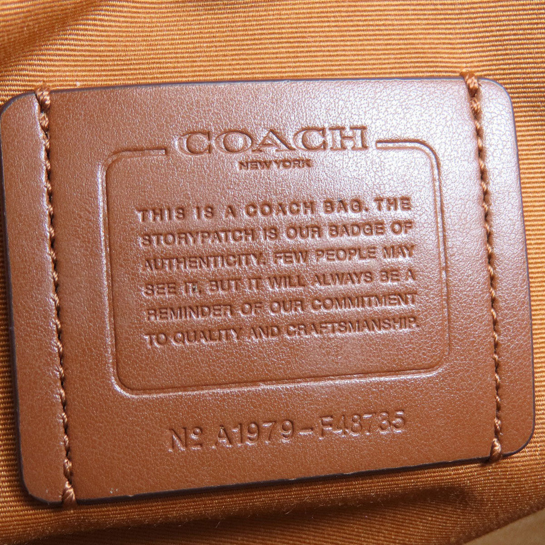 COACH Tote Bag F48735 PVC beige Signature Women Used Authentic