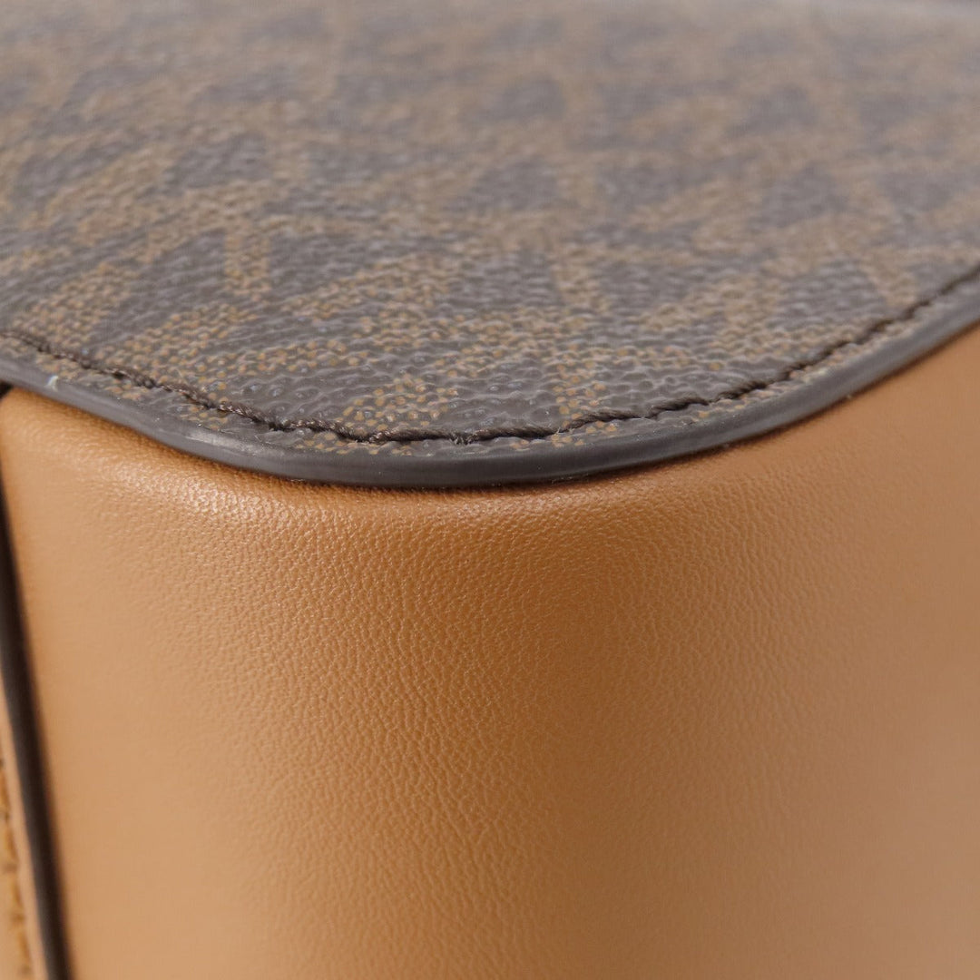 MICHAEL KORS Shoulder Bag PVC Brown MK signature Women Used Authentic