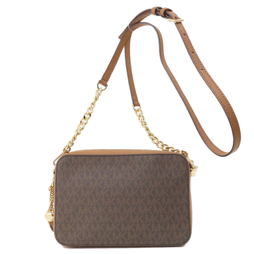 MICHAEL KORS Shoulder Bag PVC Brown MK signature Women Used Authentic