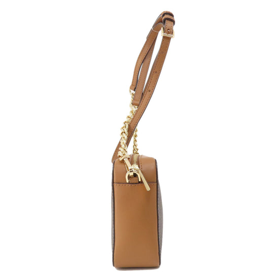 MICHAEL KORS Shoulder Bag PVC Brown MK signature Women Used Authentic