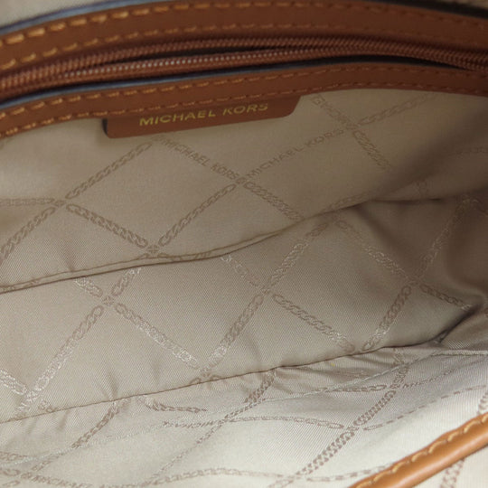 MICHAEL KORS Shoulder Bag PVC Brown MK signature Women Used Authentic