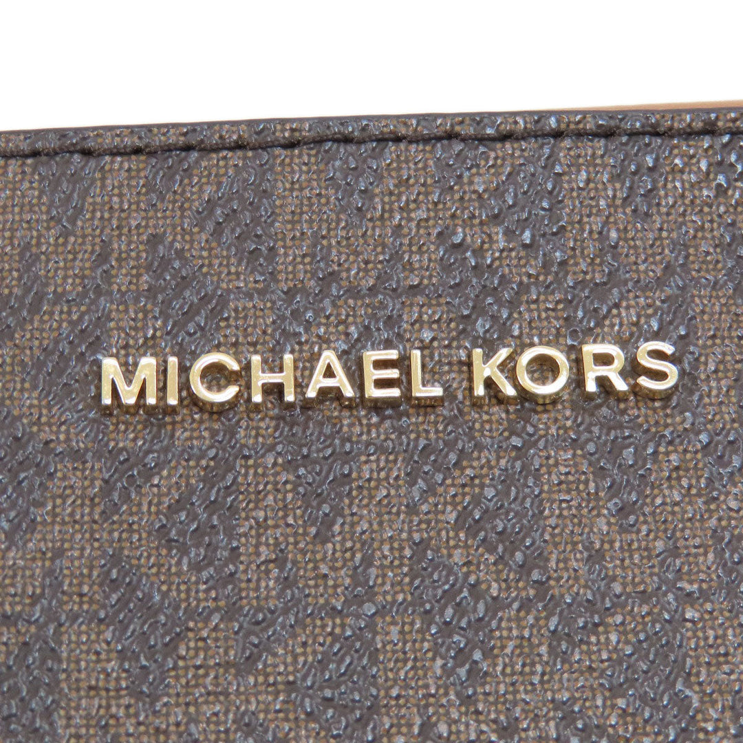 MICHAEL KORS Shoulder Bag PVC Brown MK signature Women Used Authentic
