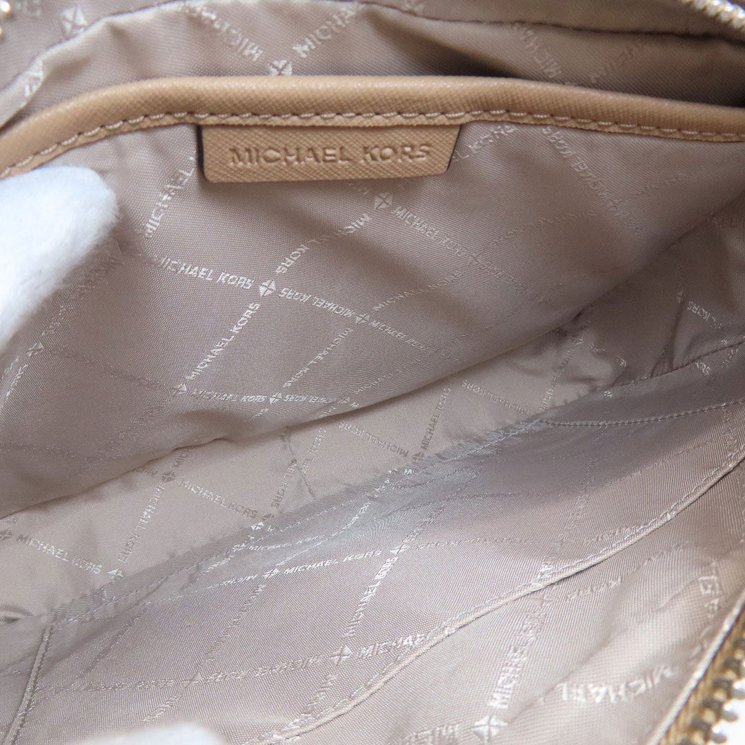 MICHAEL KORS Shoulder Bag PVC beige logo Women Used Authentic
