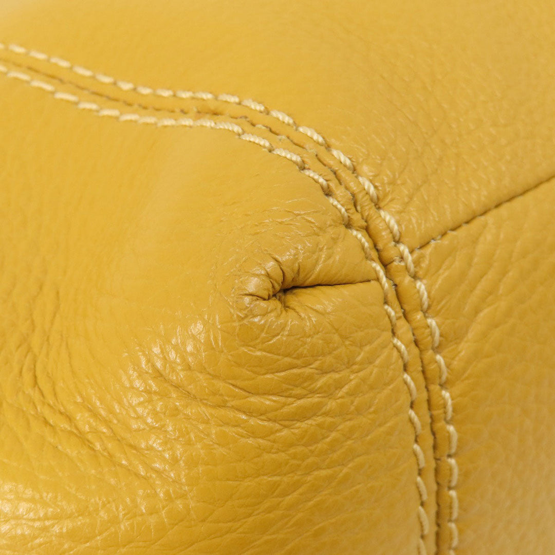 COACH Tote Bag F28997 leather yellow logo Women Used Authentic