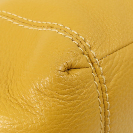 COACH Tote Bag F28997 leather yellow logo Women Used Authentic