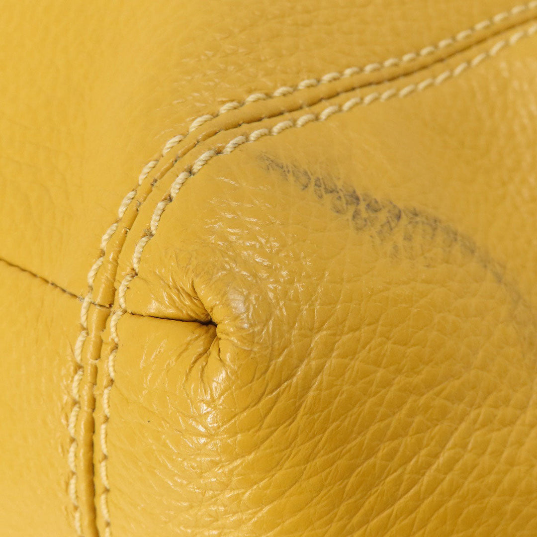 COACH Tote Bag F28997 leather yellow logo Women Used Authentic