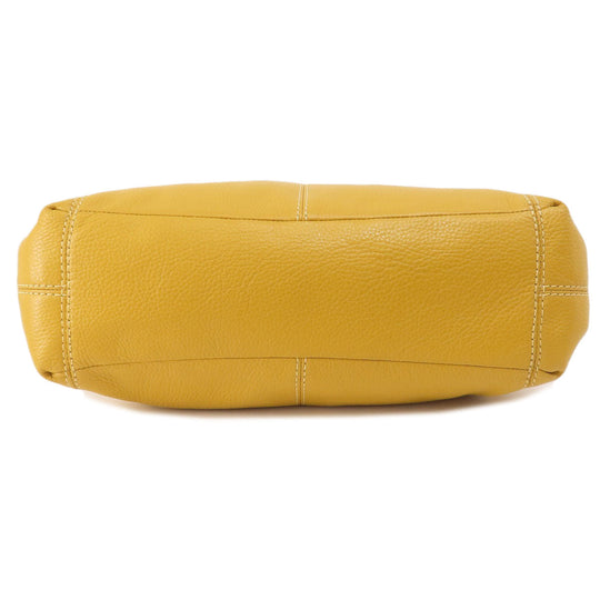 COACH Tote Bag F28997 leather yellow logo Women Used Authentic