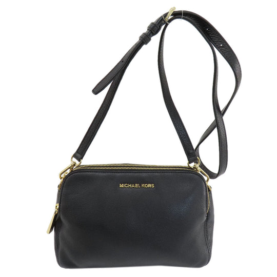 MICHAEL KORS Shoulder Bag leather black Long shoulder Women Used Authentic