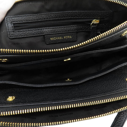 MICHAEL KORS Shoulder Bag leather black Long shoulder Women Used Authentic