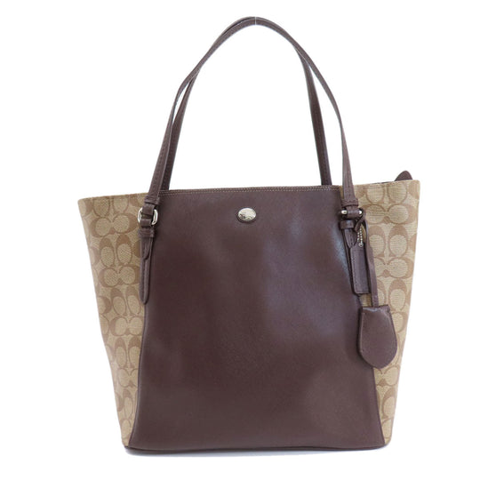 COACH Tote Bag F30301 PVC Brown Signature