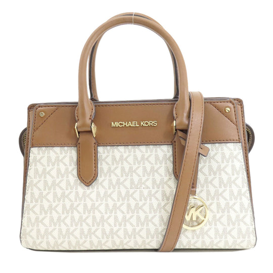 MICHAEL KORS Handbag PVC white MK Signature 2WAY