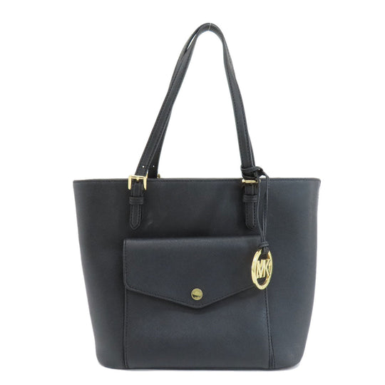 MICHAEL KORS Tote Bag PVC black logo Women Used Authentic