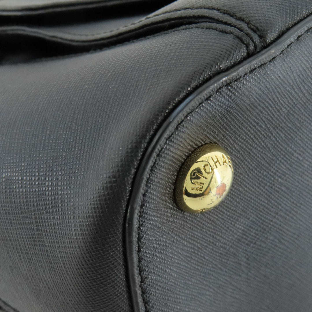 MICHAEL KORS Tote Bag PVC black logo Women Used Authentic