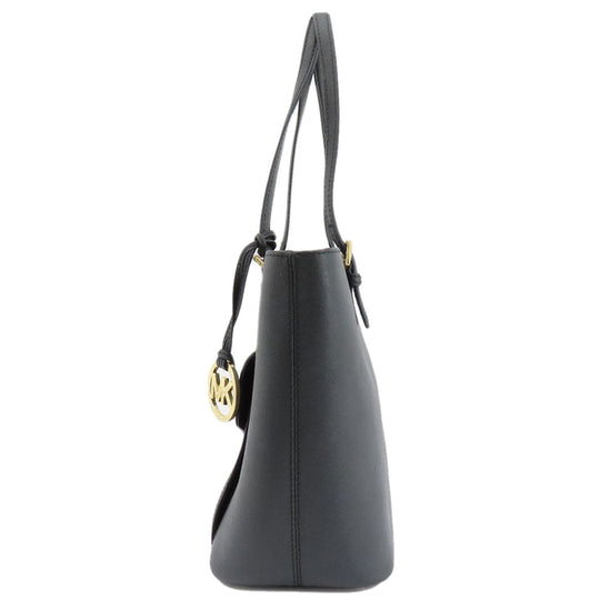 MICHAEL KORS Tote Bag PVC black logo Women Used Authentic
